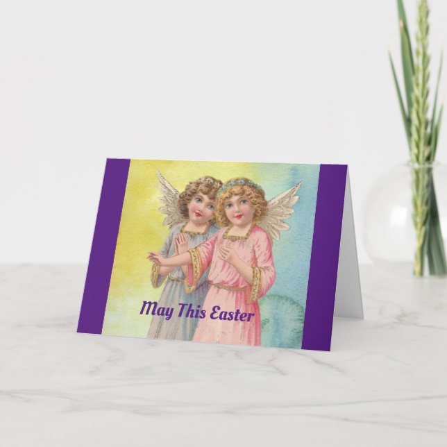 Jolie carte de Pâques Angels Vintages (Devant)