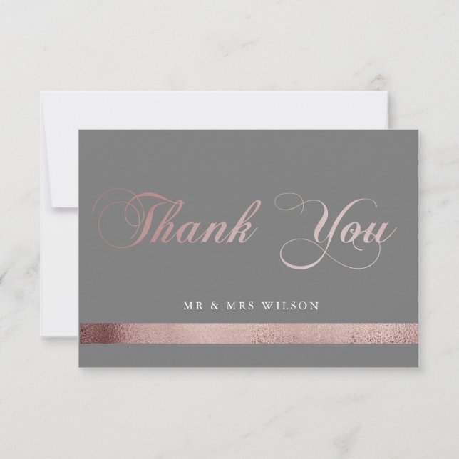 Jolie carte de remerciement avec écriture moderne (Devant)