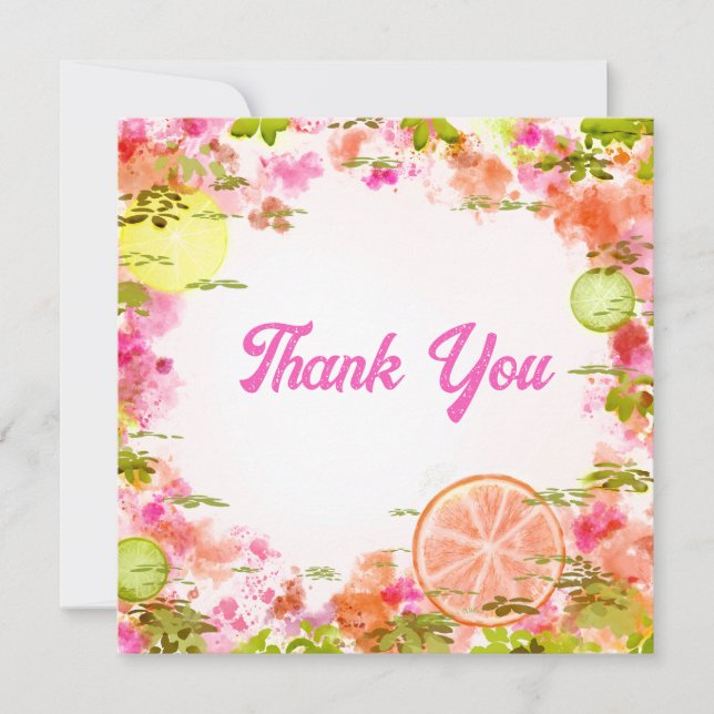 Jolie carte de remerciements fruitée colorée (Devant)