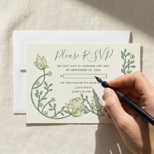 Jolie carte de réponse aux fleurs art nouveau