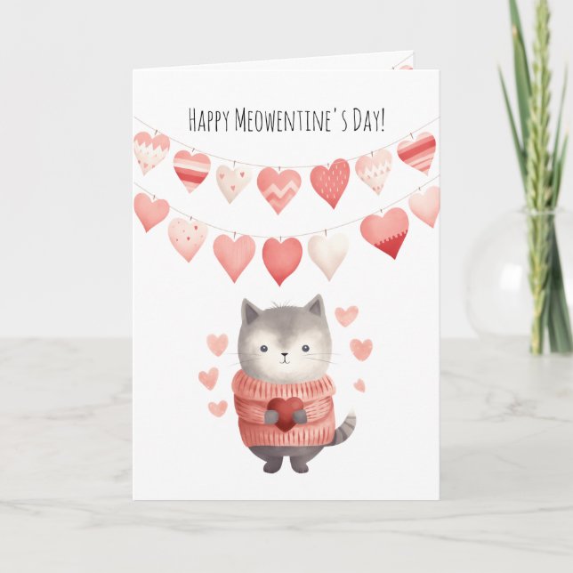 Jolie carte de Saint-Valentin pliée et modifiable, (Devant)