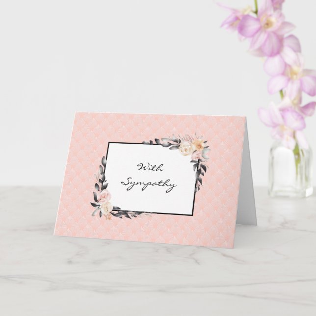 Jolie carte de Sympathie Florale Peach (Orchidée)