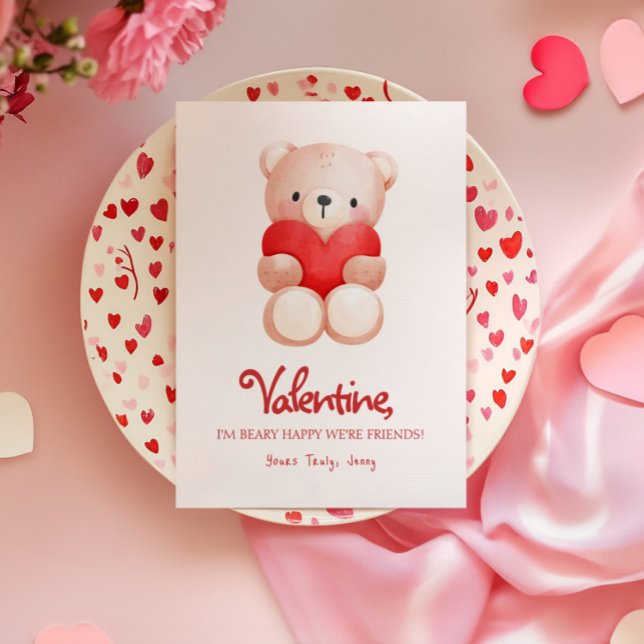 Jolie carte de vœux Beary Joyeuse Saint-Valentin (Créateur téléchargé)