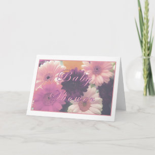 Jolie carte de voeux en Baby shower rose