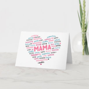 Jolie carte de vœux pour mère ; maman ;