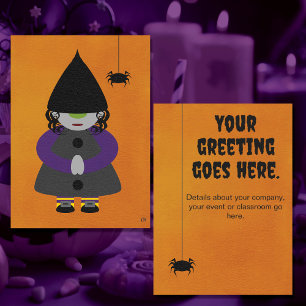 Jolie carte ou invitation de sorcière d'Halloween