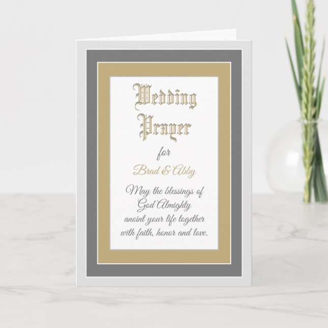 Jolie carte personnalisée de prière Mariage (Devant)