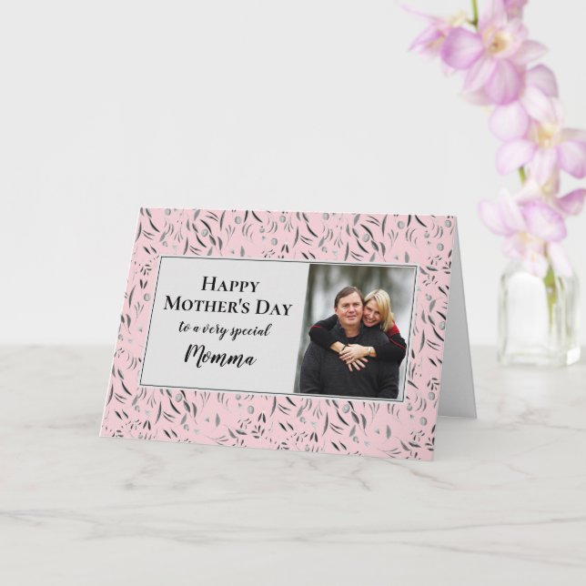 Jolie carte photo MAMAN florale pour la fête des m (Orchidée)