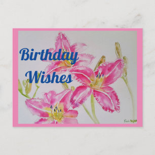 Jolie carte postale d'anniversaire à l'aquarelle a