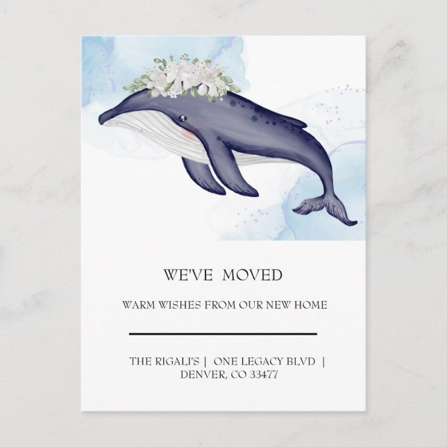 Jolie carte postale de déménagement Dauphins Aquar (Devant)