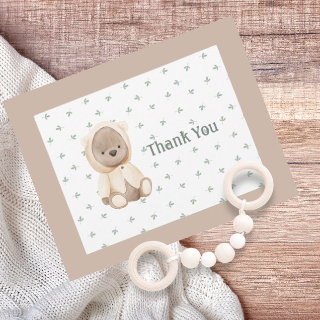 Jolie carte postale de remerciement avec un ours e (Créateur téléchargé)