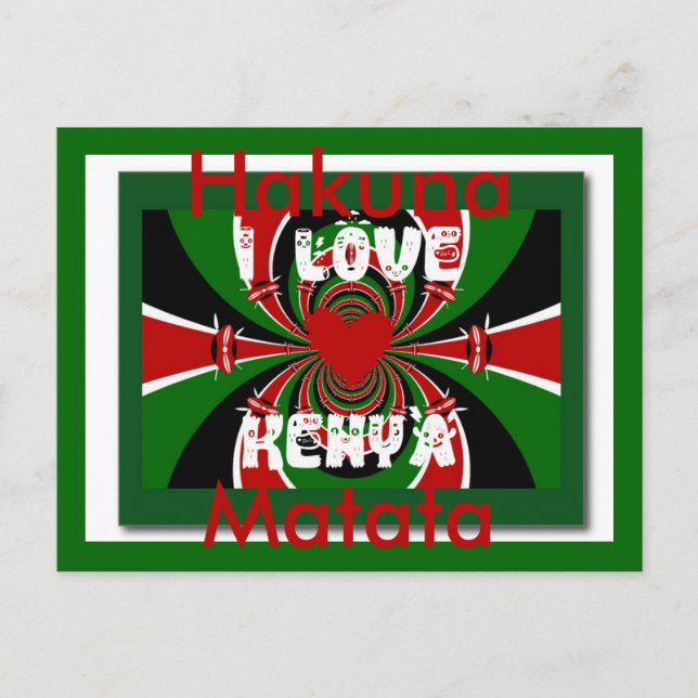Jolie carte postale Kenya Hakuna Matata (Devant)