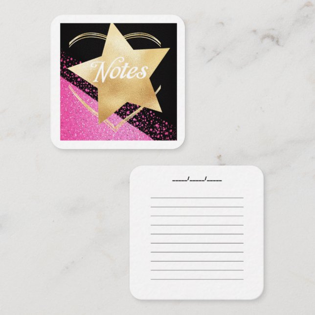 JOLIE CARTE POUR NOTES CHIC (Devant / Derrière)