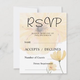 Jolie carte RSVP Floral Jaune