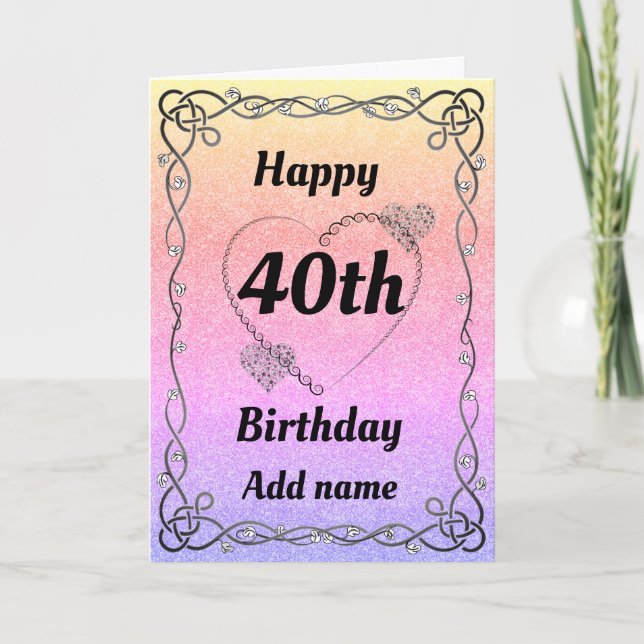 Jolie carte spéciale de 40e anniversaire (Devant)