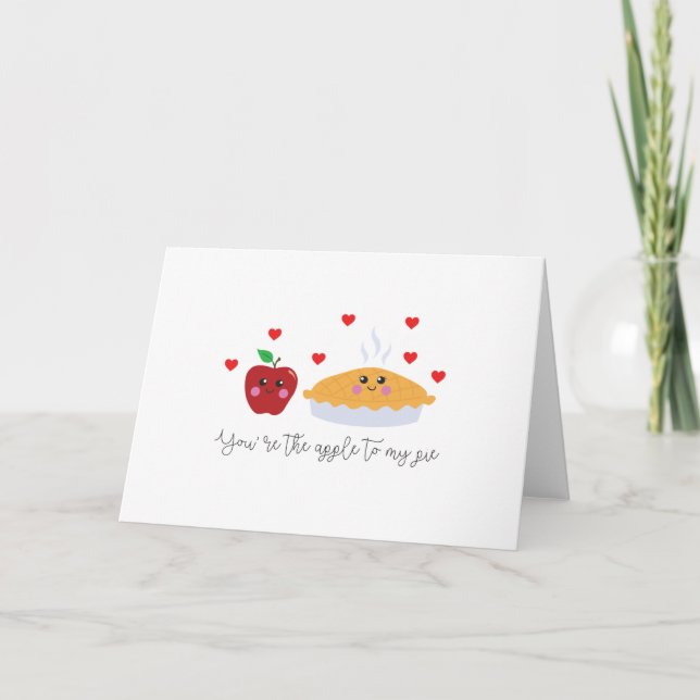 Jolie carte 'Tu es la pomme à mon gâteau' (Devant)