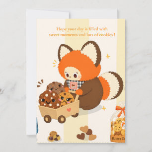Jolie Carte Vierge Cookie Red Panda   Personnalisé