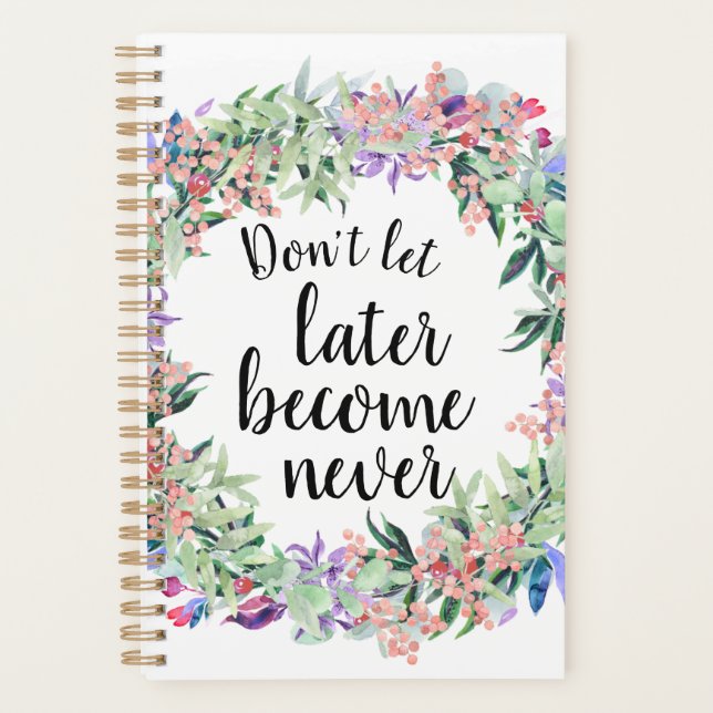 Jolie citation Motivationnelle Aquarelle Florale (Devant)