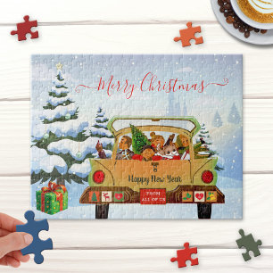 Jolie conduite de Noël à la maison Puzzle