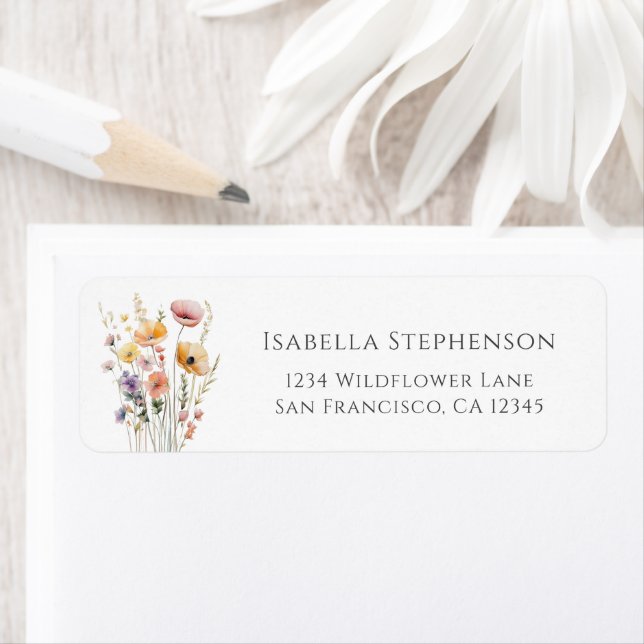 Jolie couleur Fleurs sauvages Boho Adresse de reto (En situation)