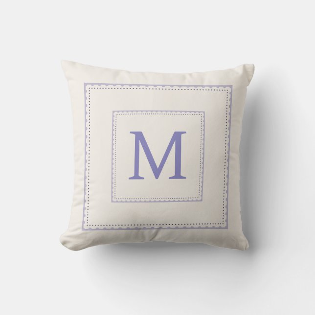 Jolie Coussin de Jet Monogramme Lavande (Recto)