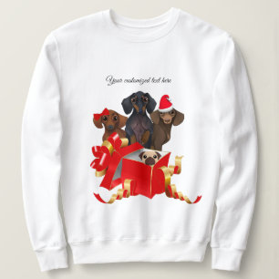 Jolie Dachshund Famille Sweat Chemise de Noël