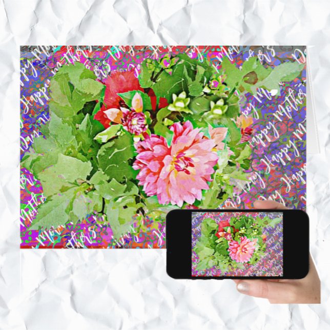 Jolie Dahlia Bloom Bouquet Carte de fête des mères (Créateur téléchargé)