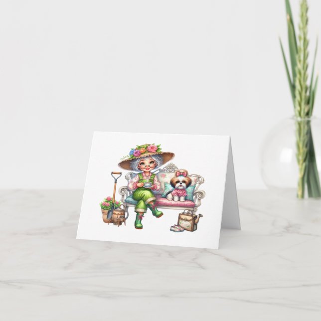 Jolie Dame Senior Avec Chien (Devant)