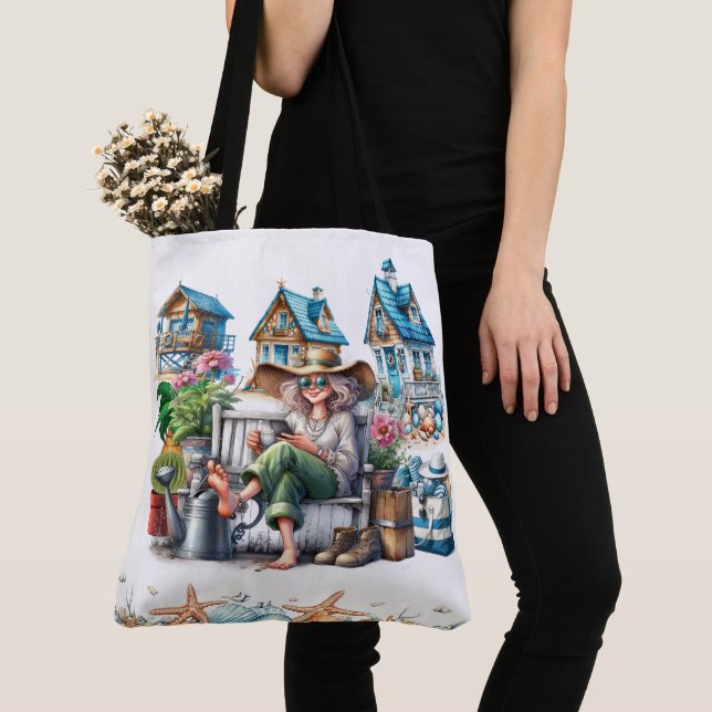 Jolie Dame Senior - Revenez ! Sac fourre-tout (De près)