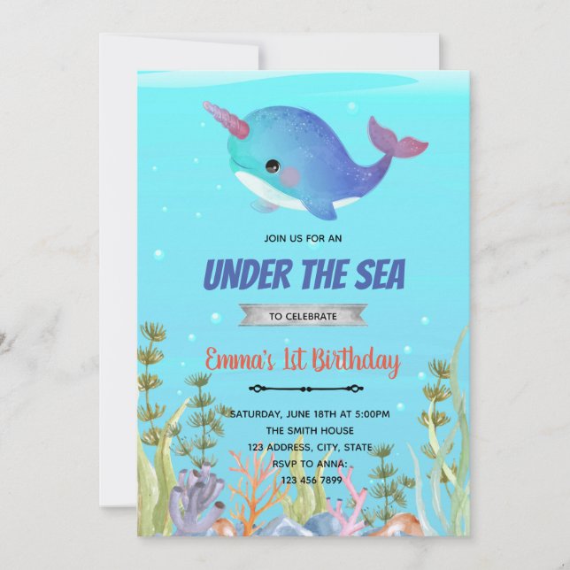 Jolie dauphin d'anniversaire douche thème carte de (Devant)