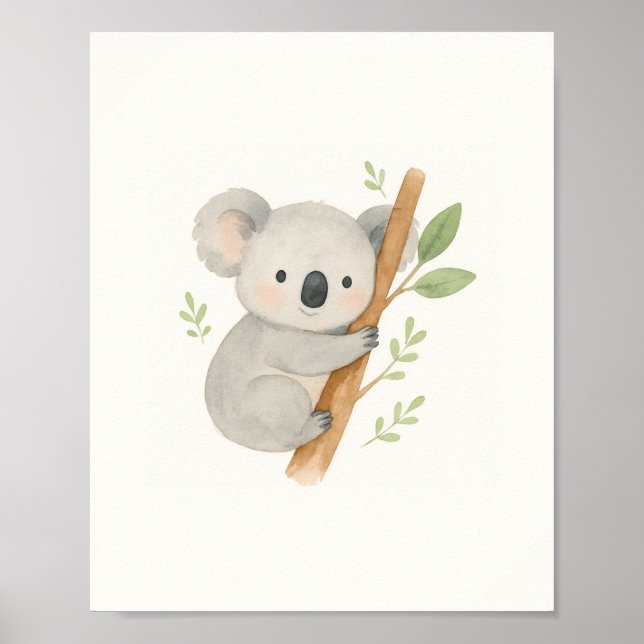 Jolie décoration murale Koala – Aquarelle bébé koa (Devant)