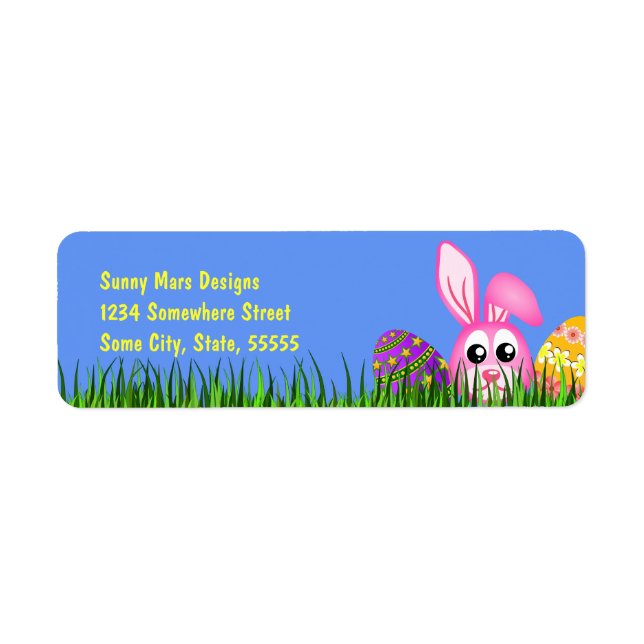 Jolie Easter Bunny OEufs Petits retours Étiquettes (Devant)