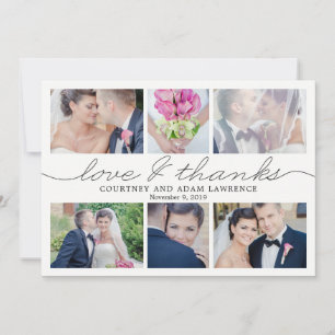 Jolie écriture Mariage Carte photo Merci