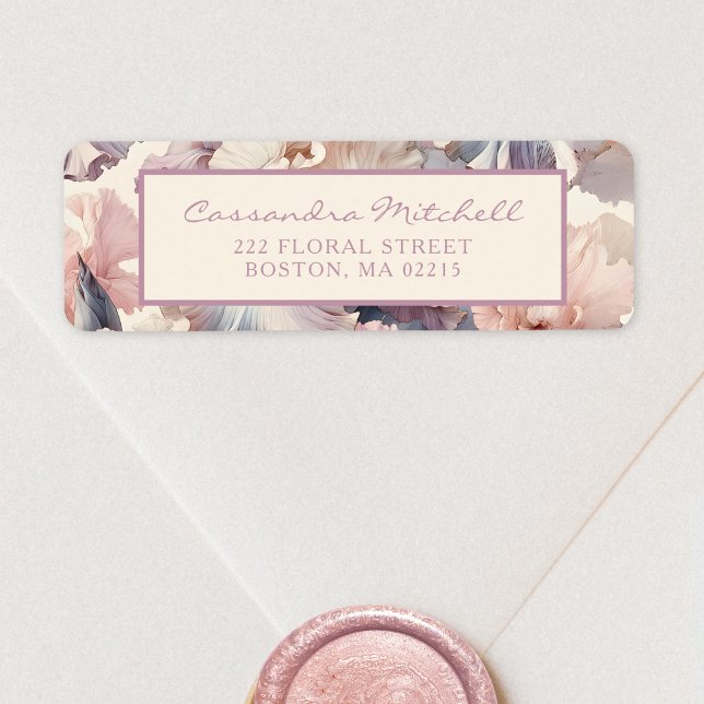 Jolie élégante Floral Blush Adresse de retour (Créateur téléchargé)