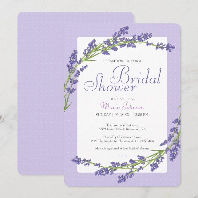 Jolie en pourpre | Invitation de douche nuptiale (Devant / Derrière)