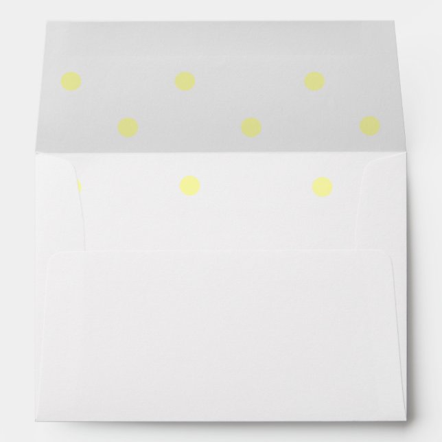 Jolie enveloppe Pois Jaune (Dos (Bas))