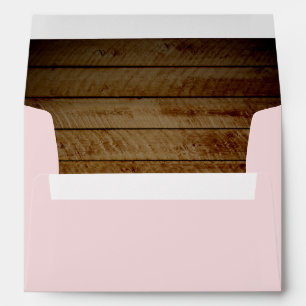 Jolie enveloppe rose et bois rustique