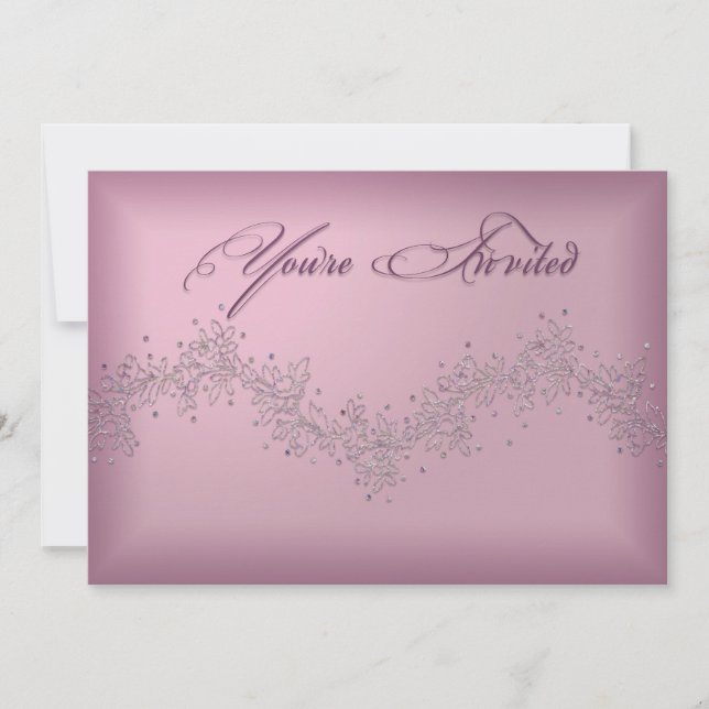 JOLIE ET ROSE - INVITATION FÉMININE POUR LES PARTI (Devant)