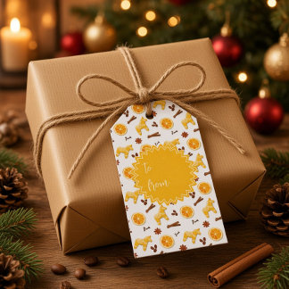 Jolie Étiquette de Cadeau de Noël au Pain d'Épices