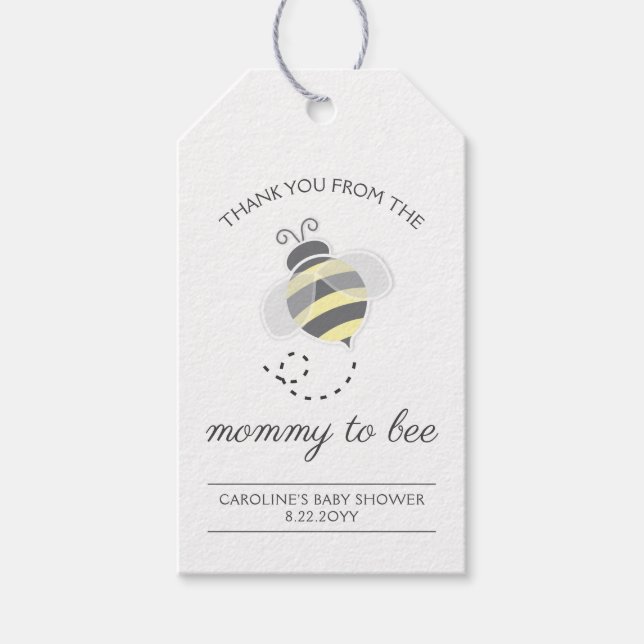 Jolie étiquette de cadeau pour la fête de bébé mie (Devant)