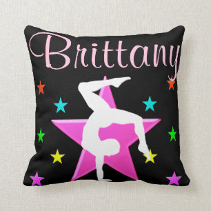 JOLIE ÉTOILE ROSE PERSONNALISÉE COUSSIN GYMNASTI