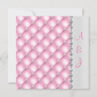 JOLIE FAIRE-PART DE MARIAGE DE DIAMANT ROSE
