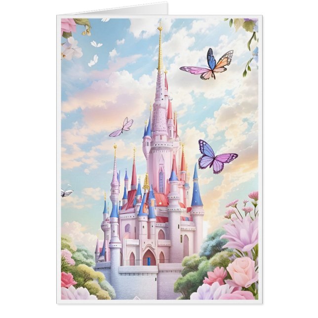 Jolie Fairy Tale Castle Carte de voeux (Devant)