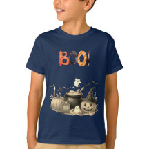 Jolie Fantôme & Citrouille BOO Enfants T-shirt Hal