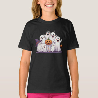 Jolie Fantômes & Enfants Citrouilles T-shirt Hallo