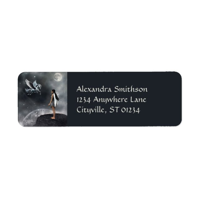 Jolie fée ailée et cheval volant (Devant)