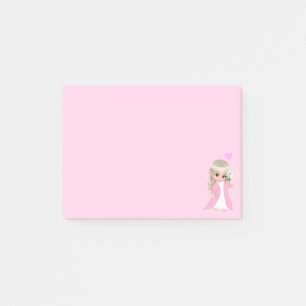 Jolie fée sur des notes Post-it roses