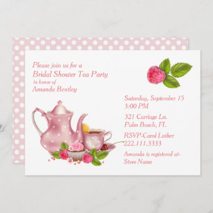 Jolie Fête des mariées Rose Tea Party Invitation