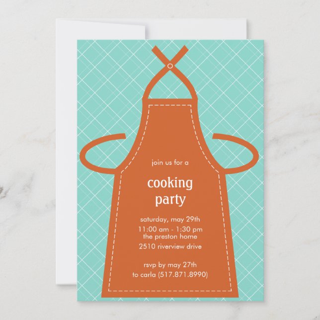 Jolie fête d'été d'Apron/Cuisine Invitation (Devant)