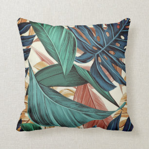 Jolie feuille de palmier   Oreiller à lancer intér